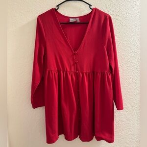 ASOS - Red Button-Down Smock Dress - 6